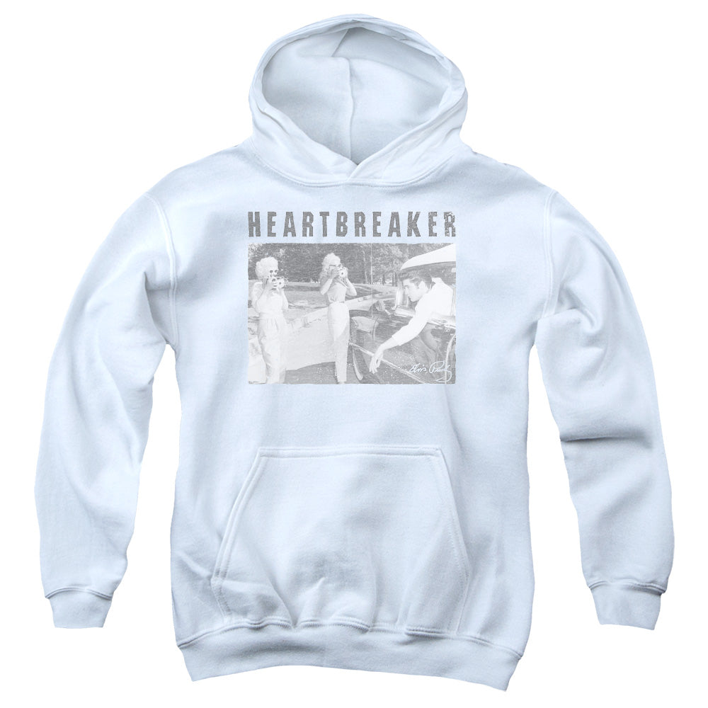 Elvis Presley Heartbreaker Kids Youth Hoodie White
