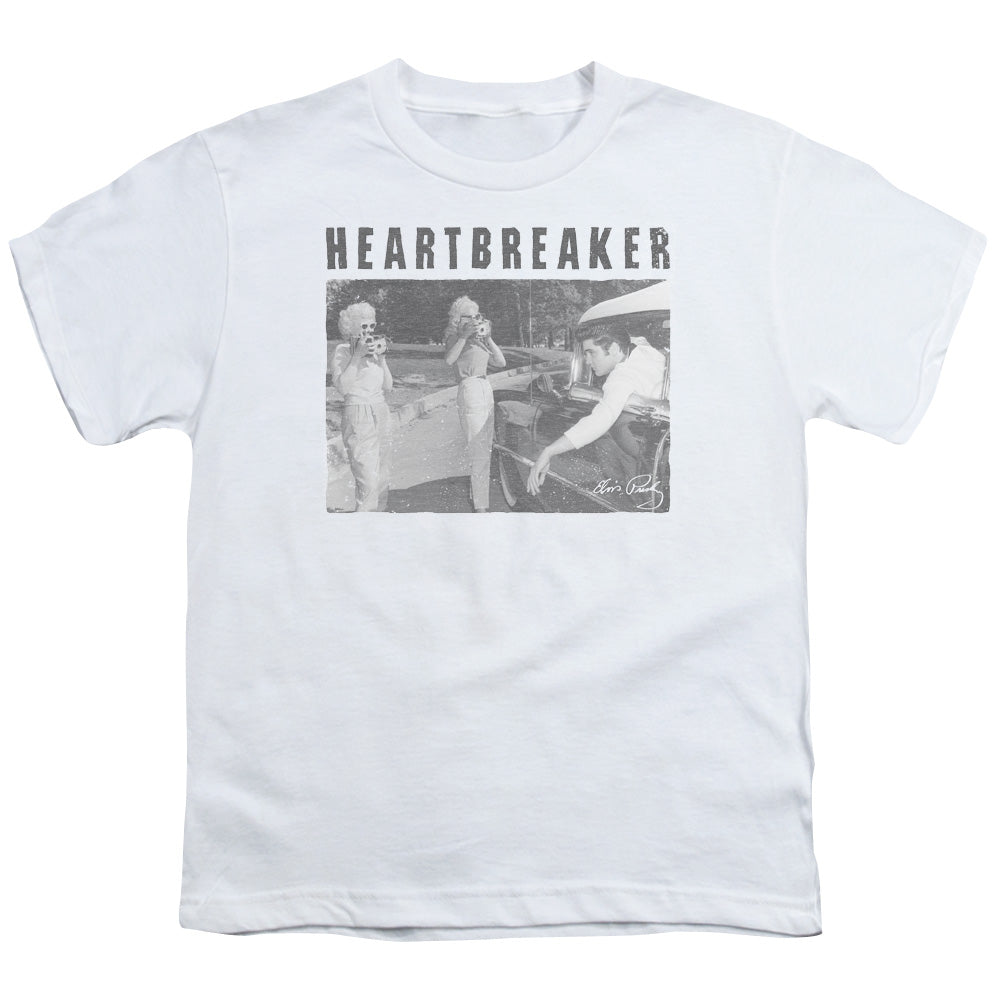 Elvis Presley Heartbreaker Kids Youth T Shirt White
