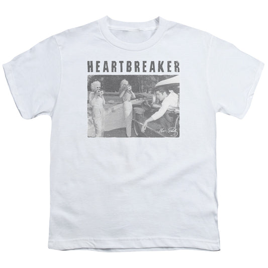 Elvis Presley Heartbreaker Kids Youth T Shirt White