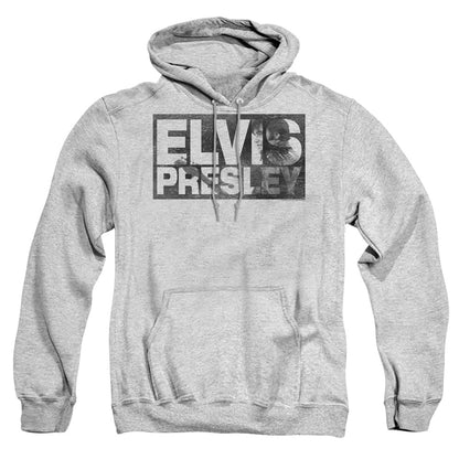Elvis Presley Block Letters Mens Hoodie Athletic Heather Officially Licensed