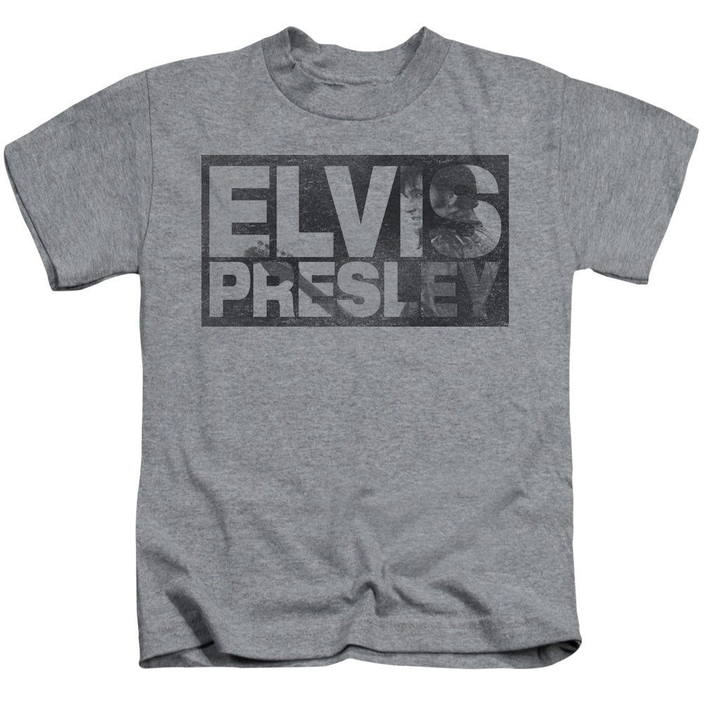 Elvis Presley Block Letters Juvenile Kids Youth T Shirt Athletic Heather 