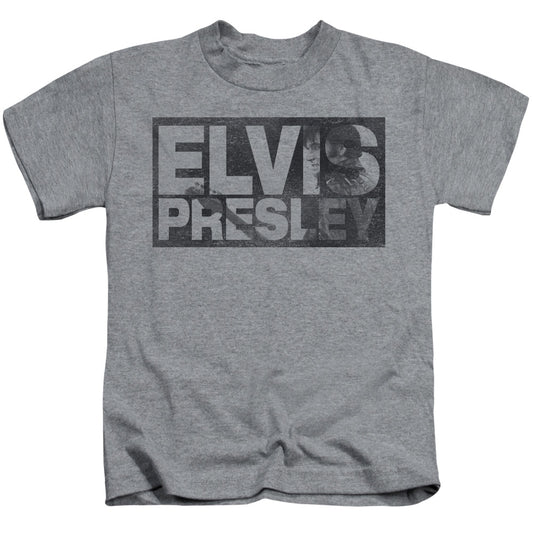 Elvis Presley Block Letters Juvenile Kids Youth T Shirt Athletic Heather 