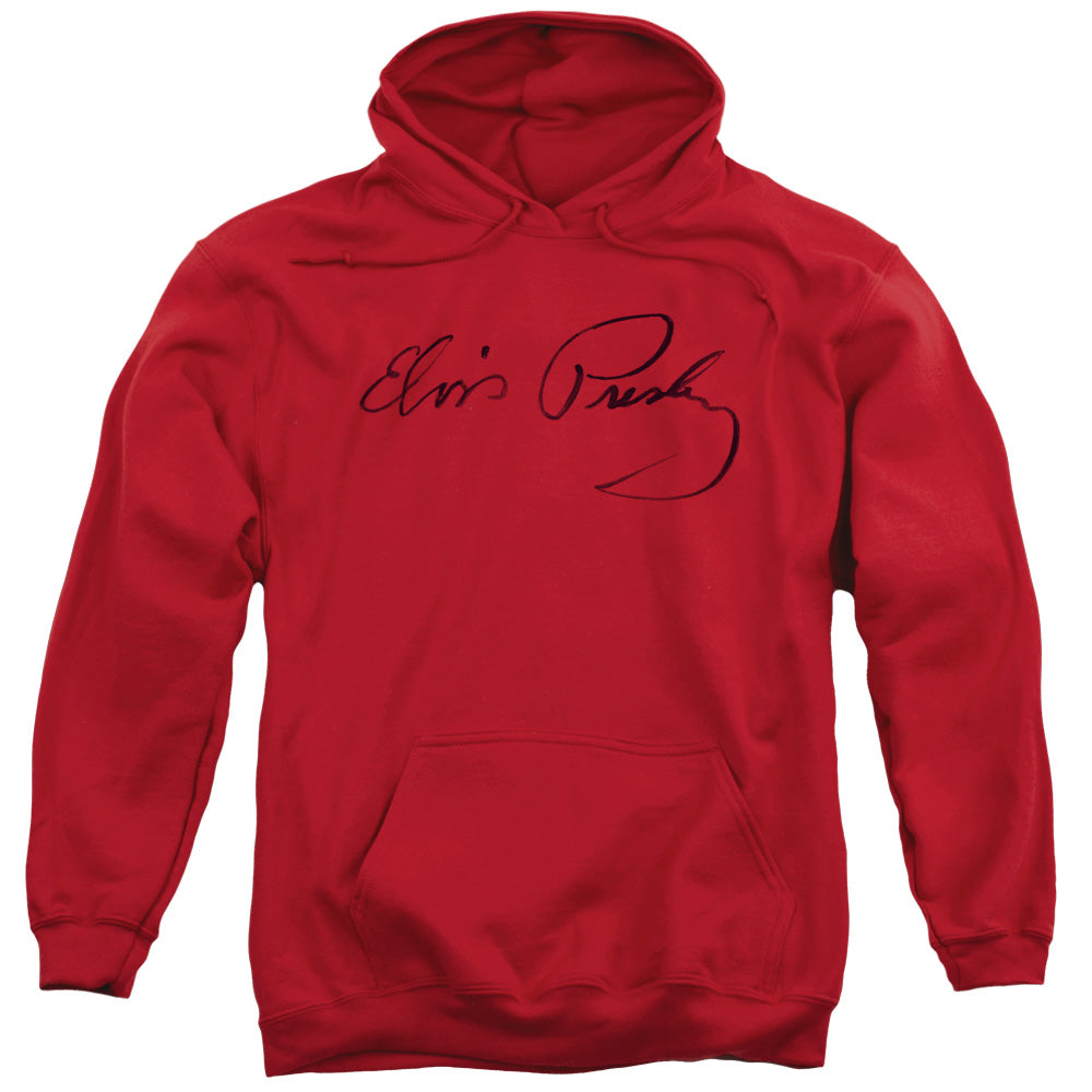 Elvis Presley Signature Sketch Mens Hoodie Red