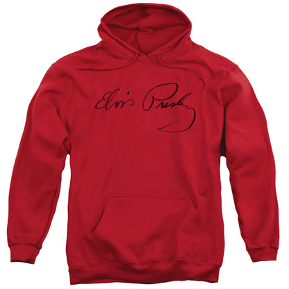 Elvis Presley Signature Sketch Mens Hoodie Red