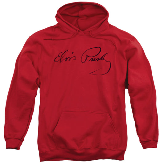 Elvis Presley Signature Sketch Mens Hoodie Red