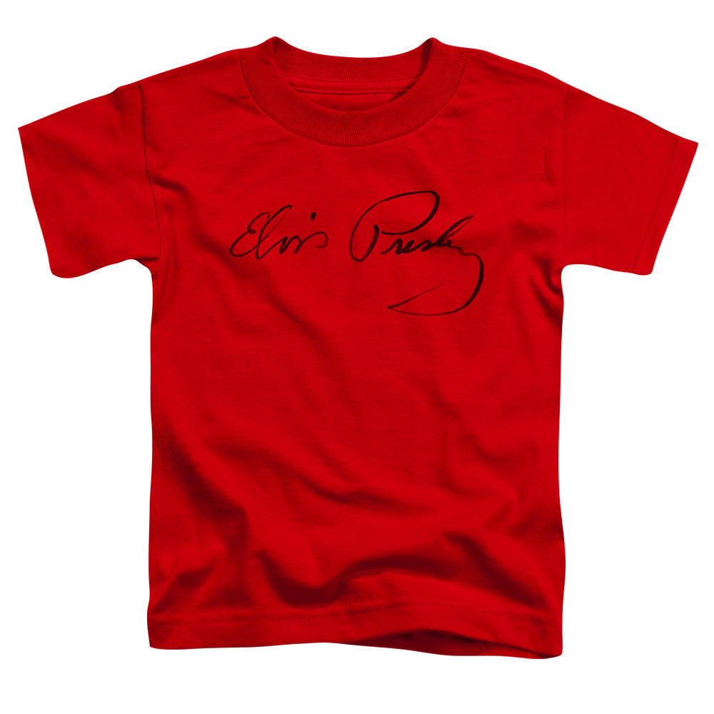Elvis Presley Signature Sketch Toddler Kids Youth T Shirt Red