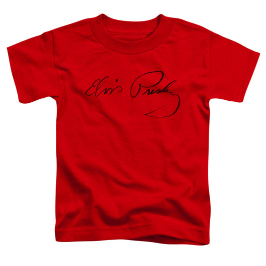 Elvis Presley Signature Sketch Toddler Kids Youth T Shirt Red