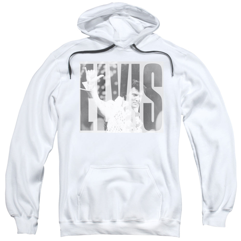 Elvis Presley Aloha Gray Mens Hoodie White