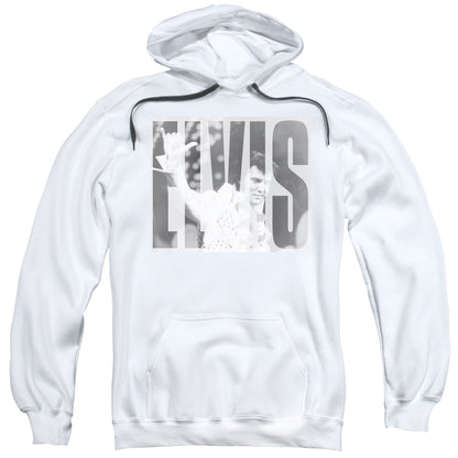 Elvis Presley Aloha Gray Mens Hoodie White