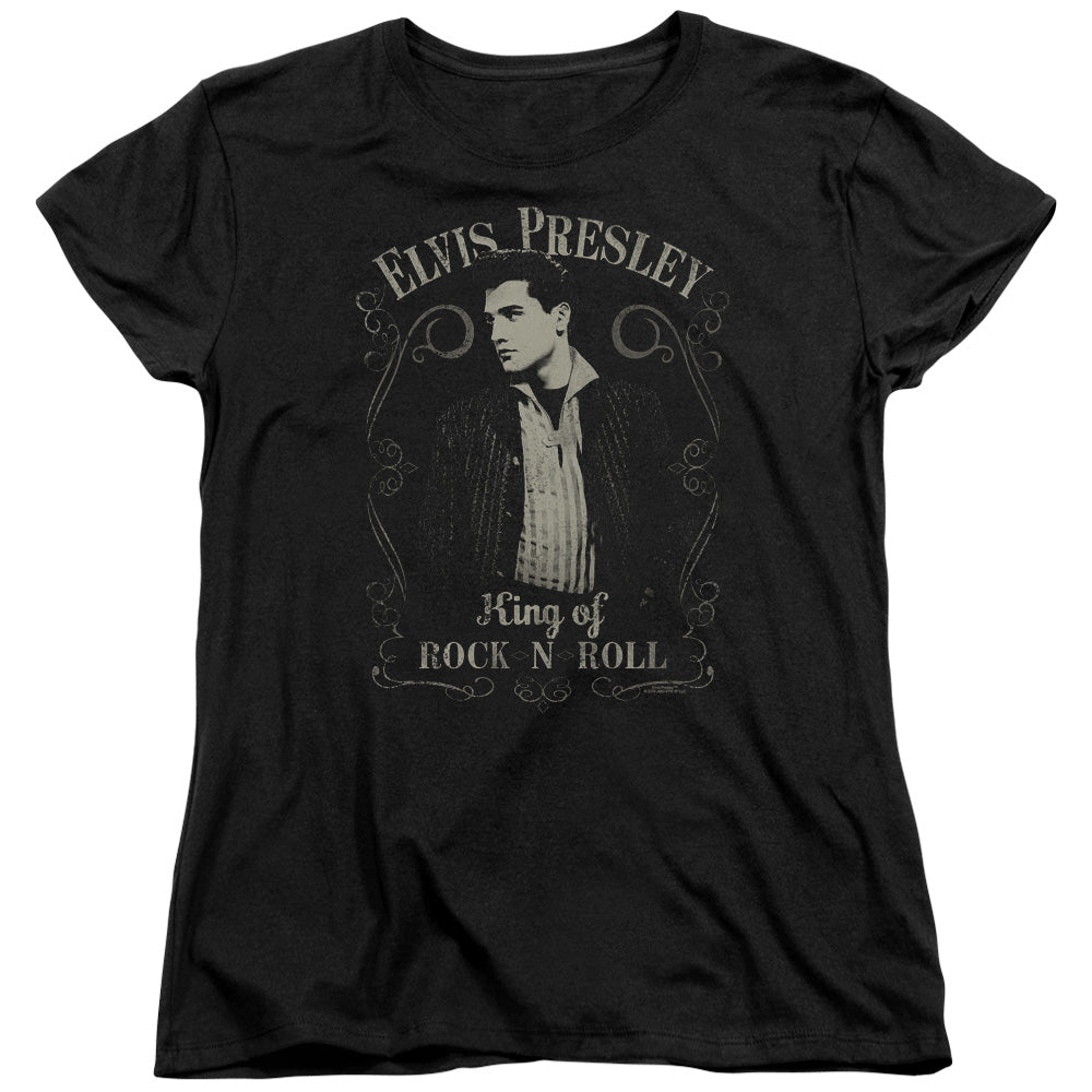 Elvis Presley Rock Legend Womens T Shirt Black