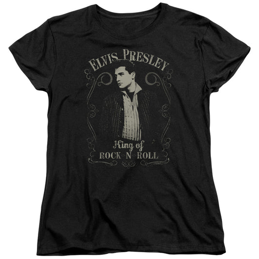 Elvis Presley Rock Legend Womens T Shirt Black
