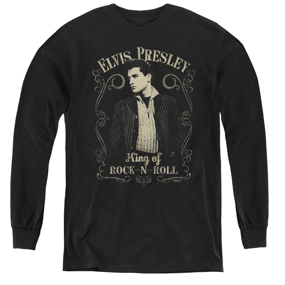 Elvis Presley Rock Legend Long Sleeve Kids Youth T Shirt Black