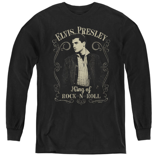 Elvis Presley Rock Legend Long Sleeve Kids Youth T Shirt Black