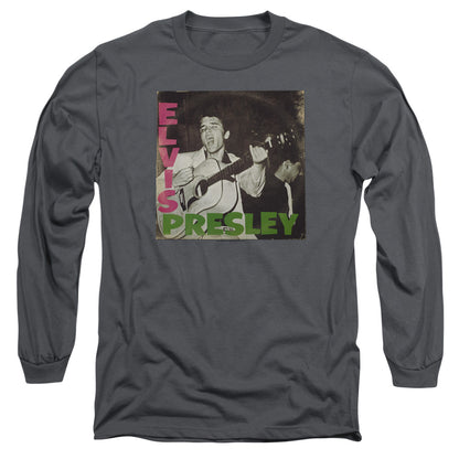 Elvis Presley First Lp Mens Long Sleeve Shirt Charcoal