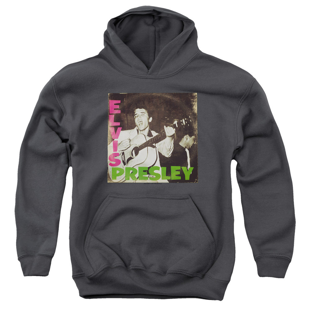 Elvis Presley First Lp Kids Youth Hoodie Charcoal