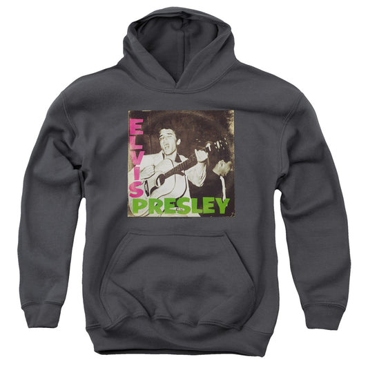 Elvis Presley First Lp Kids Youth Hoodie Charcoal