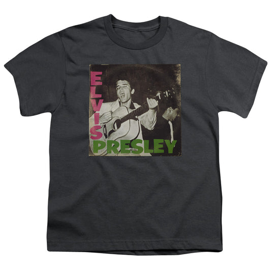 Elvis Presley First Lp Kids Youth T Shirt Charcoal