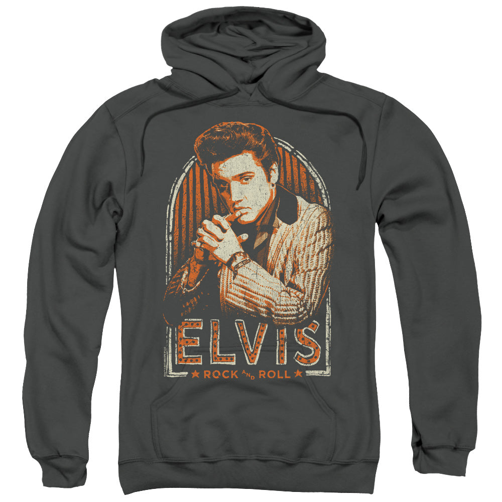 Elvis Presley Stripes Mens Hoodie Charcoal