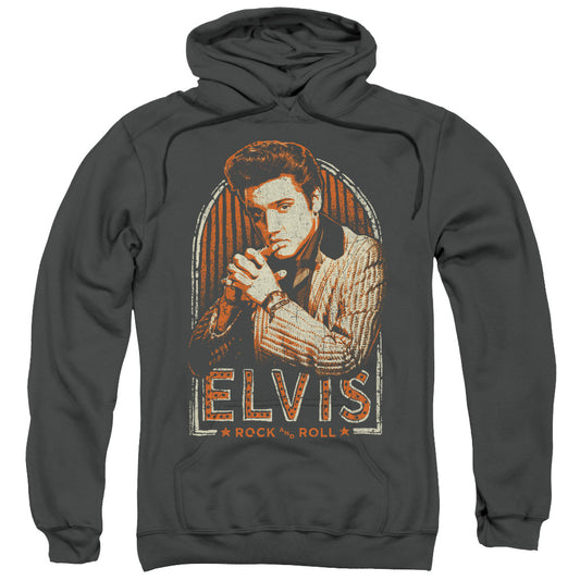 Elvis Presley Stripes Mens Hoodie Charcoal