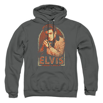 Elvis Presley Stripes Mens Hoodie Charcoal Officially Licensed