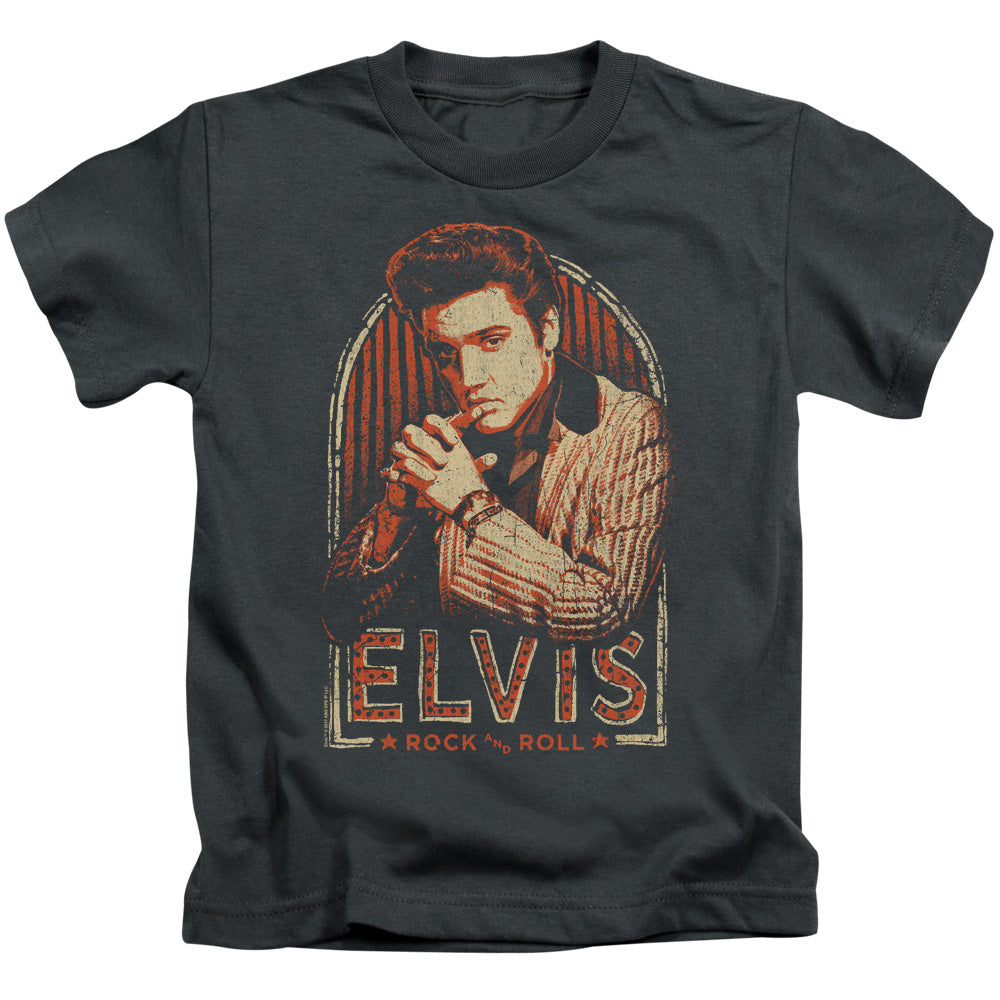 Elvis Presley Stripes Juvenile Kids Youth T Shirt Charcoal 