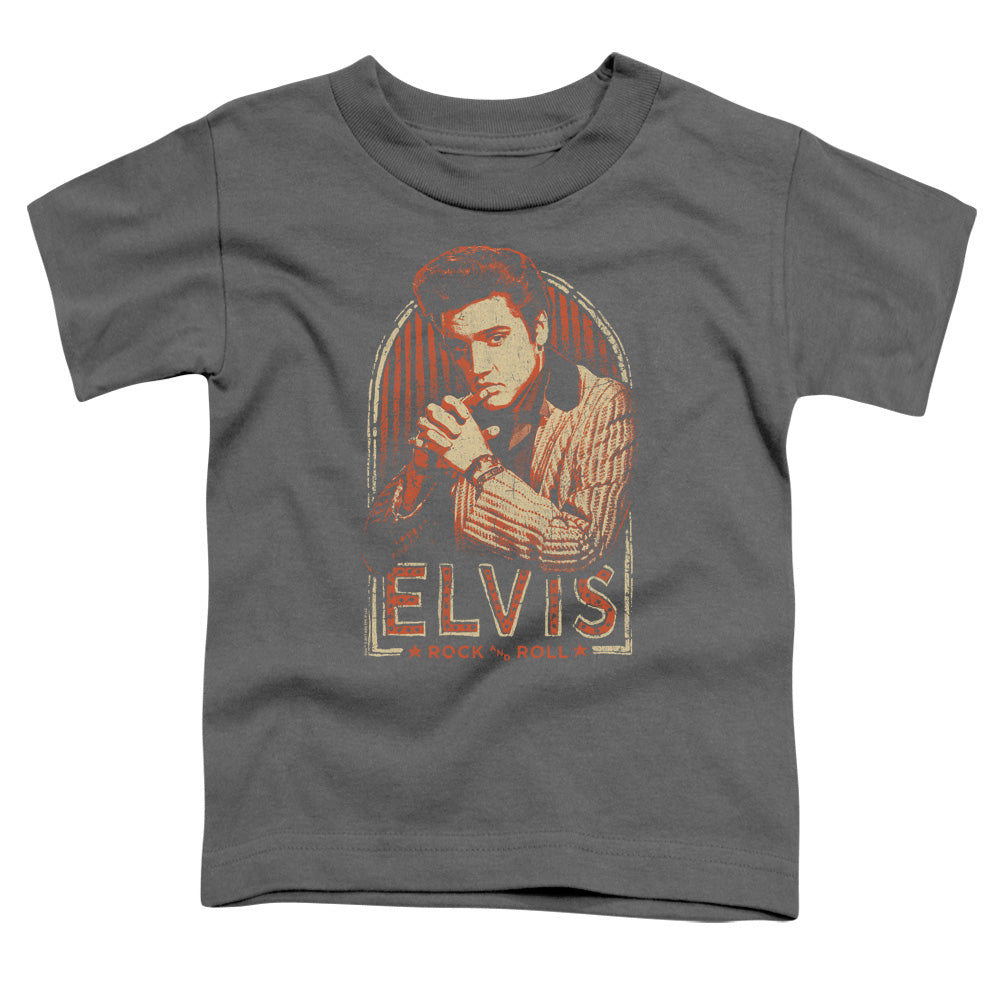 Elvis Presley Stripes Toddler Kids Youth T Shirt Charcoal
