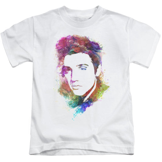 Elvis Presley Watercolor King Juvenile Kids Youth T Shirt White 