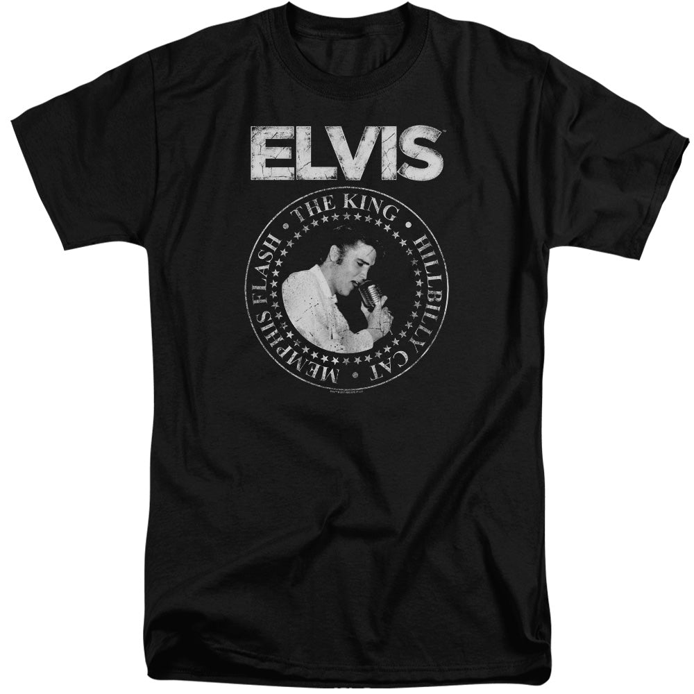 Elvis Presley Rock King Mens Tall T Shirt Black