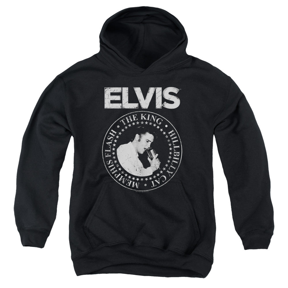 Elvis Presley Rock King Kids Youth Hoodie Black
