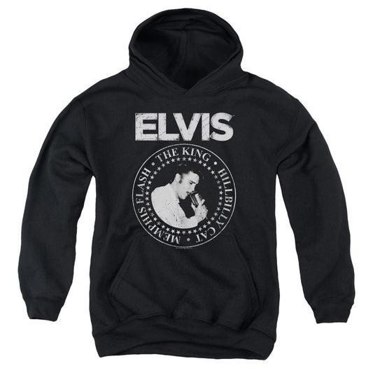 Elvis Presley Rock King Kids Youth Hoodie Black