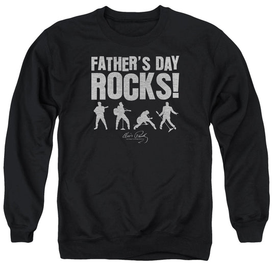 Elvis Presley Fathers Day Rocks Mens Crewneck Sweatshirt Black