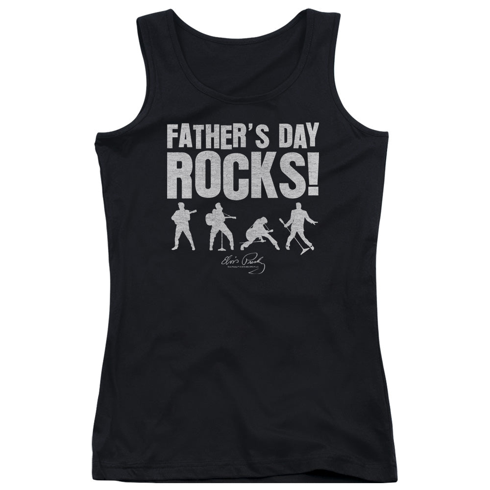 Elvis Presley Fathers Day Rocks Womens Tank Top Shirt Black