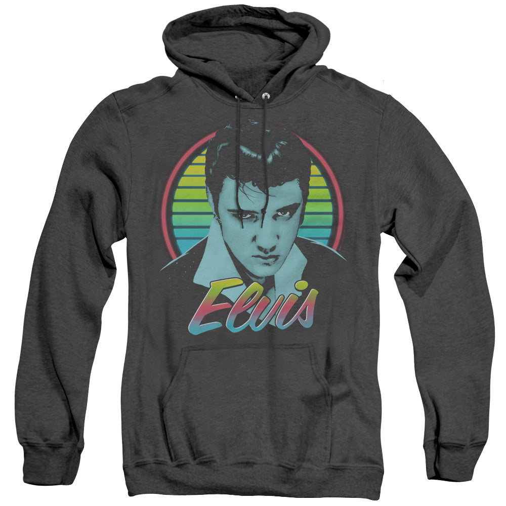 Elvis Presley Neon King Heather Mens Hoodie Black