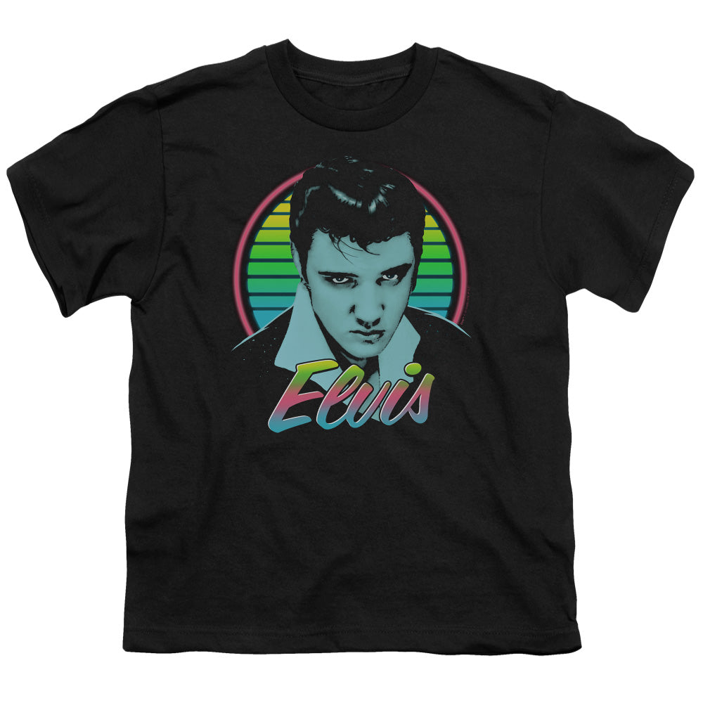 Elvis Presley Neon King Kids Youth T Shirt Black