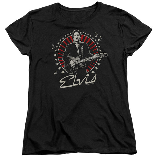 Elvis Presley Stars Womens T Shirt Black