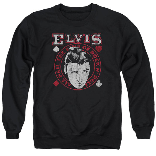 Elvis Presley Hail the King Mens Crewneck Sweatshirt Black