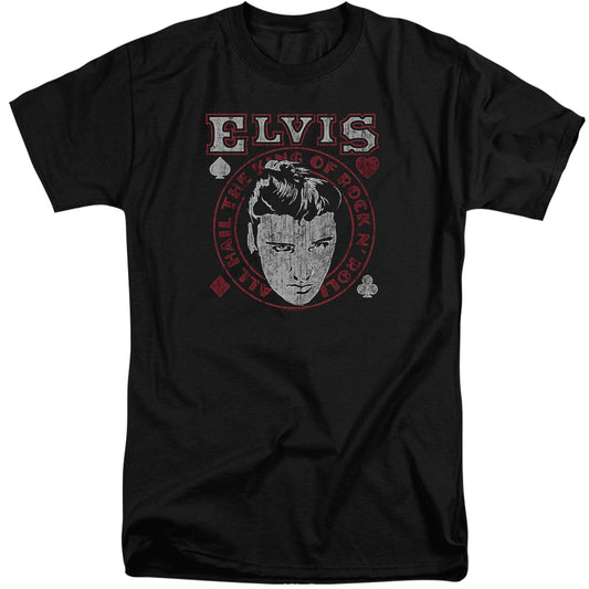 Elvis Presley Hail the King Mens Tall T Shirt Black