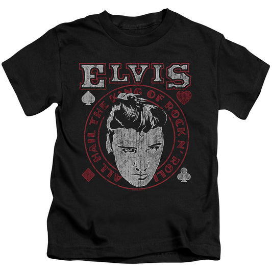 Elvis Presley Hail the King Juvenile Kids Youth T Shirt Black 