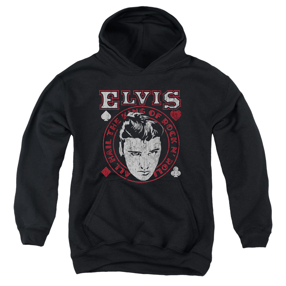 Elvis Presley Hail the King Kids Youth Hoodie Black