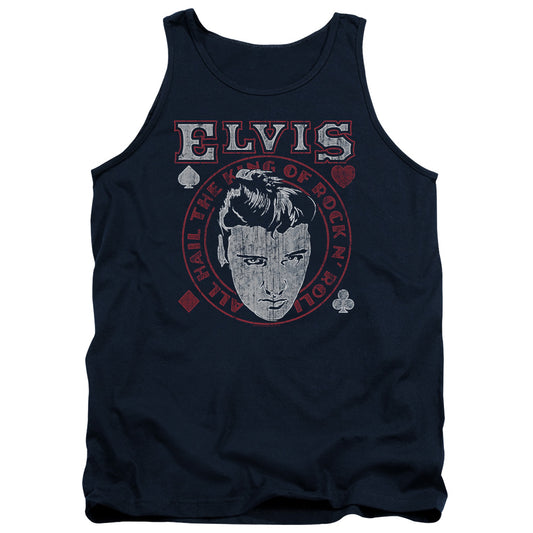 Elvis Presley Hail the King Mens Tank Top Shirt Navy