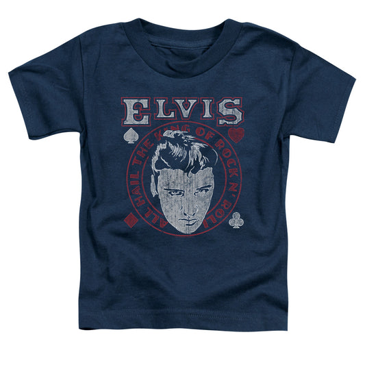 Elvis Presley Hail the King Toddler Kids Youth T Shirt Navy