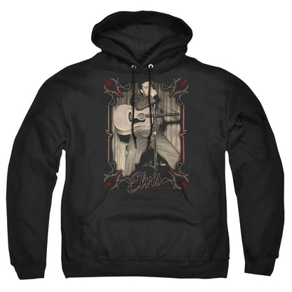Elvis Presley Elvis Pinstripes Mens Hoodie Black Officially Licensed
