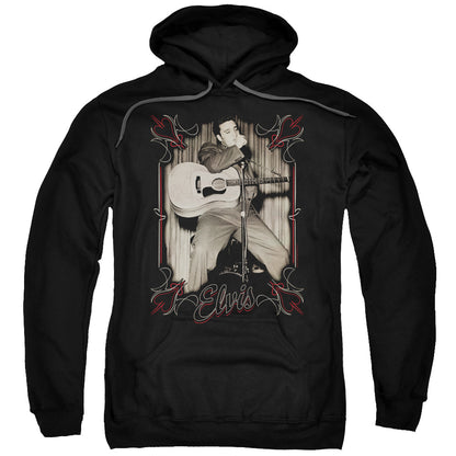 Elvis Presley Elvis Pinstripes Mens Hoodie Black