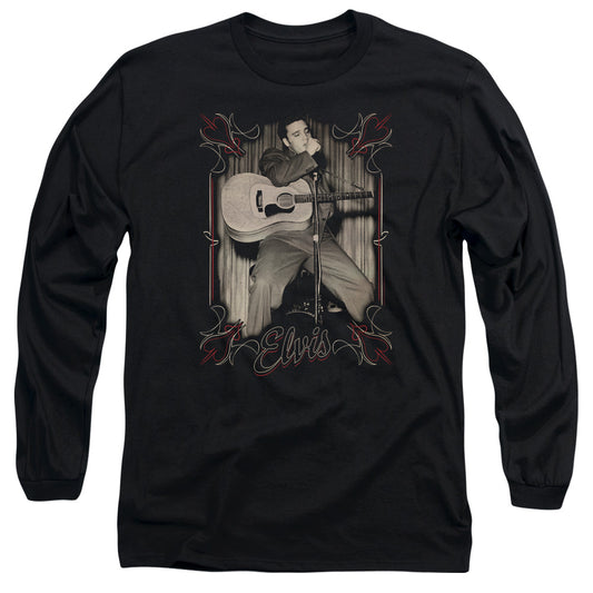 Elvis Presley Elvis Pinstripes Mens Long Sleeve Shirt Black