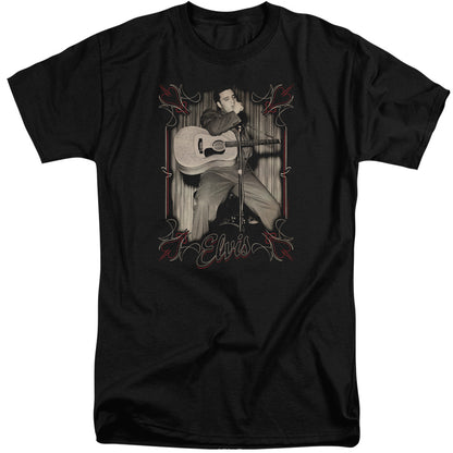 Elvis Presley Elvis Pinstripes Mens Tall T Shirt Black Officially Licensed