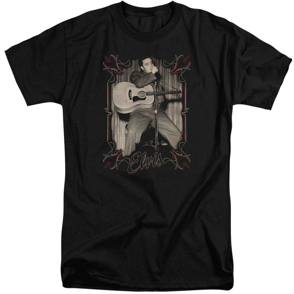 Elvis Presley Elvis Pinstripes Mens Tall T Shirt Black