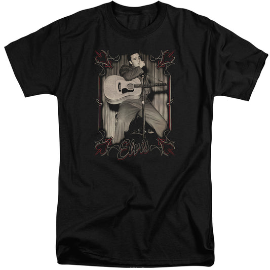 Elvis Presley Elvis Pinstripes Mens Tall T Shirt Black