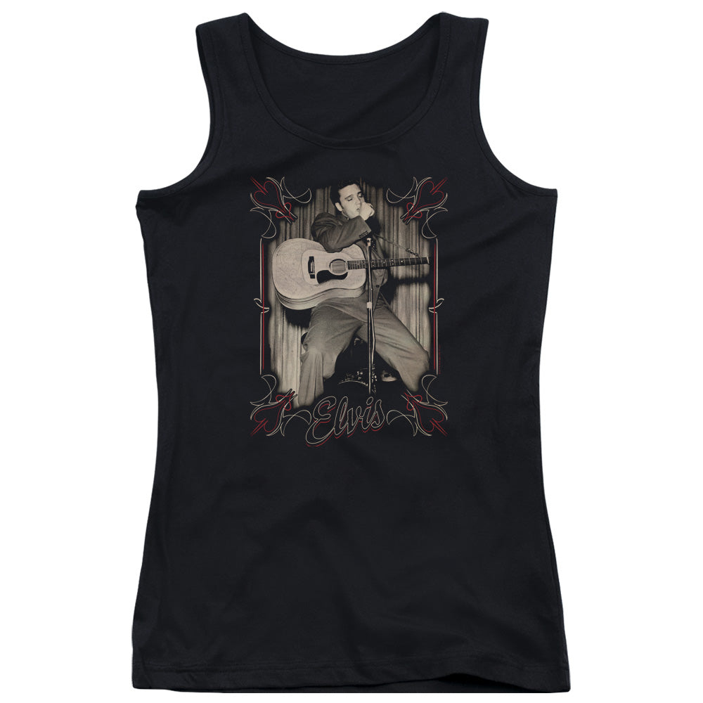 Elvis Presley Elvis Pinstripes Womens Tank Top Shirt Black