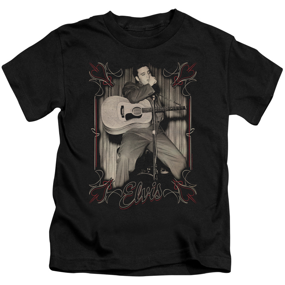 Elvis Presley Elvis Pinstripes Juvenile Kids Youth T Shirt Black 