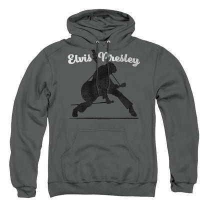 Elvis Presley Overprint Mens Hoodie Charcoal Officially Licensed